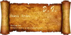 Dani Irén névjegykártya